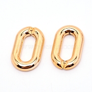 ABS Plastic Oval Rings, Buckle Clasps, For Webbing, Strapping Bags, Garment Accessories, Golden, 31x19.5x5mm, Hole: 7.5x20mm(FIND-CJC0003-19)