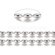 304 Stainless Steel Ball Chains, Stainless Steel Color, Rice: 8x5mm(CHS-L024-024G)