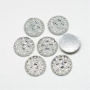 Resin Cabochons, Bottom Silver Plated, Half Round/Dome, White, 18x3.5mm(CRES-Q192-18mm-10)