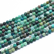 Natural Chrysocolla Beads Strands, Faceted, Round, 3.5mm, Hole: 0.7mm, about 120pcs/strand, 15.16 inch(38.5cm)(X-G-G823-13-3.5mm)