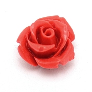 Cinnabar Carved Rose Beads, DIY Earring, Bracelet Jewelry Accessories, Red, 9.5~10.5x8.5mm, Hole: 1.2mm(CARL-WH0001-01B)