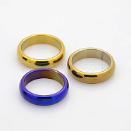 Electroplate Non-Magnetic Synthetic Hematite Wide Band Rings, Mixed Color, 17mm(RJEW-J006A-M)