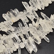 Nuggets Natural Quartz Crystal Beads Strands, Rock Crystal Beads, 10~30x4~10mm, Hole: 1mm, about 53~82pcs/strand, 15.5 inch(G-F289-26)