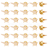 30Pcs Star Alloy Brooches, Men's Shirt Collar Pins, Light Gold, 14.5x21.5x1.5mm(AJEW-FH0004-31A)