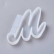 Letter DIY Silicone Molds, For UV Resin, Epoxy Resin Jewelry Making, Letter.M,  57x45x8mm, Inner Diameter: 54x23mm(DIY-I034-08M)