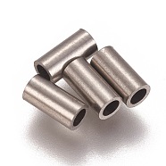 304 Stainless Steel Tube Beads, Stainless Steel Color, 6x3mm, Hole: 2mm(STAS-L216-23E-P)