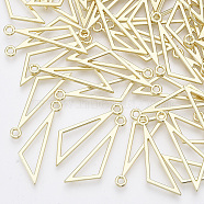 Alloy Pendants, Triangle, Light Gold, 30x9x1mm, Hole: 1.8mm(X-PALLOY-T067-146LG)