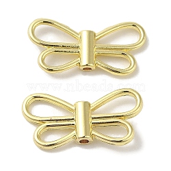 Rack Plating Alloy Beads, Cadmium Free & Nickel Free & Lead Free, Bowknot, Golden, 11x22.5x3mm, Hole: 1.6mm(PALLOY-P304-27G)