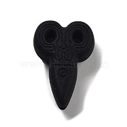 Food Grade Silicone Focal Beads, Silicone Teething Beads, Scissor, Black, 29.5x20x9mm, Hole: 2mm(SIL-E010-01H)