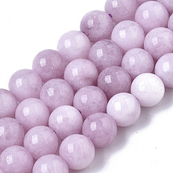 Natural Quartz Beads Strands, Dyed & Heated, Imitation Kunzite Color, Round, Plum, 6mm, Hole: 1mm, about 61pcs/Strand, 14.96 inch(38cm)(G-T129-07A)