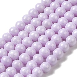 Cubic Zirconia Imitation Pearl Bead Strands, Round, Lavender, 5mm, Hole: 0.8mm, about 70~75pcs/strand, 13.66''~14.72''(34.7~37.4cm)(ZIRC-P109-03C-03)