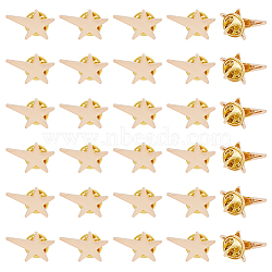 30Pcs Star Alloy Brooches, Men's Shirt Collar Pins, Light Gold, 14.5x21.5x1.5mm(AJEW-FH0004-31A)