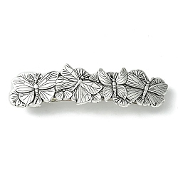 Butterfly Alloy Hair Barrettes, for Woman Girls, Antique Silver, 88x23.5x12mm(OHAR-C010-03AS)