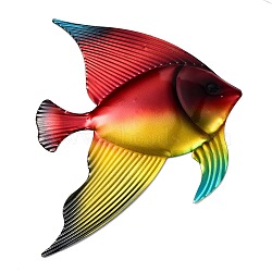 Iron Fish Hanging Wall Decorations, Colorful, 301x250x5mm, Hole: 11x16mm(AJEW-XCP0001-48)