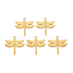 201 Stainless Steel Pendants, Dragonfly, Real 18K Gold Plated, 29.5x30x2mm, Hole: 2mm(STAS-S119-148G)