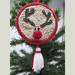 Punch Embroidery Starter Kit, Including Plastic Embroidery Hoop, Alloy Needle, Punch Needle Pen, Cloth, Felt, Threader, Water Removal Pen and 5 Colors Threads, Reindeer, Christmas Themed Pattern, 43~210x19~200x0.05~9.5mm(DIY-E039-03)