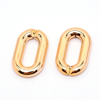 ABS Plastic Oval Rings, Buckle Clasps, For Webbing, Strapping Bags, Garment Accessories, Golden, 31x19.5x5mm, Hole: 7.5x20mm