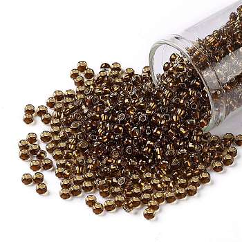TOHO Round Seed Beads, Japanese Seed Beads, (2152S) Silver Lined Sasparilla, 8/0, 3mm, Hole: 1mm, about 222pcs/bottle, 10g/bottle