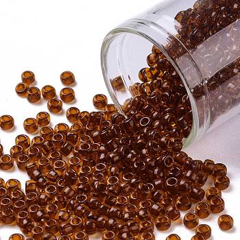 TOHO Round Seed Beads, Japanese Seed Beads, (2154) Transparent Marmalade, 8/0, 3mm, Hole: 1mm, about 222pcs/bottle, 10g/bottle