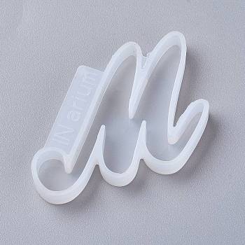 Letter DIY Silicone Molds, For UV Resin, Epoxy Resin Jewelry Making, Letter.M,  57x45x8mm, Inner Diameter: 54x23mm
