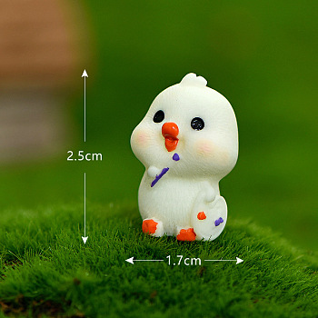Resin Duck Figurines, for Dollhouse, Home Display Decoration, Drawing Duck, Mint Cream, 25x17mm