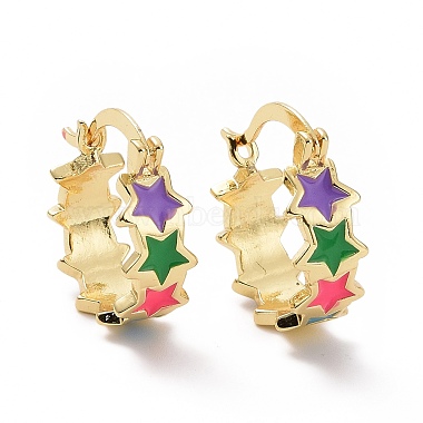 Colorful Star Brass Earrings