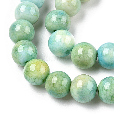 Opaque Crackle Glass Round Beads Strands(GLAA-T031-10mm-01R)-3