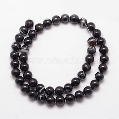 Natural Striped Agate/Banded Agate Bead Strands(G-K166-13-8mm-05)-2