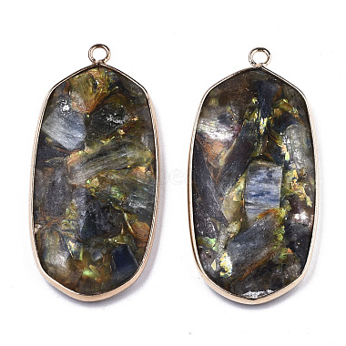 Assembled Synthetic Pyrite and Kyanite/Cyanite/Disthene Pendants(G-R481-08)-2