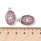 pendentifs ovales en quartz fraise naturel(G-C102-07P-04)-3