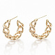 Semicircular Brass Half Hoop Earrings(X-KK-T062-38G-NF)-1