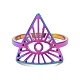 placage ionique (ip) 304 triangle en acier inoxydable avec anneau réglable en œil de cheval pour femme(RJEW-M149-10RC)-1