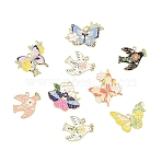 9Pcs 9 Styles Alloy Enamel Pendants, Golden, Swallow & Butterfly Charms, Mixed Color, 22.5~27x28~35x1.5mm, Hole: 1.8~2.5mm, 1pc/style(FIND-YW0011-87)