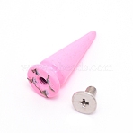 Zinc Alloy Rivets, with Iron Screw, Cone, Pearl Pink, 25x10mm(PALLOY-WH0079-53J)