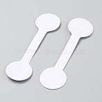 Paper Jewelry Display Price Label Cards, Paper Price Tag, Sticky, Round, White, 5x1.4x0.02cm(X-CDIS-H004-01A)