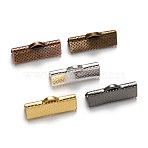 Mixed Iron Ribbon Crimp Endss, Mixed Color, 8x20mm, Hole: 2mm, about 270pcs/200g(IFIN-S008-M)