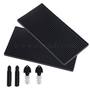 PVC Anti-Slip Table Mat, with Silicone Bottle Caps, Plastic & 304 Stainless Steel Beer Tap Cleaning Brushes, Black(AJEW-GO0001-51)