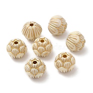 Transparent Acrylic Beads, Golden Metal Enlaced, Flower, Beige, 10.5mm, Hole: 1.8mm, about 770pcs/500g(OACR-C016-03A)