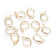 304 Stainless Steel Leverback Earrings Findings, with Loop, Golden, 16x10x1.7mm, Hole: 1.4mm, Pin: 0.8mm(STAS-P227-47G)