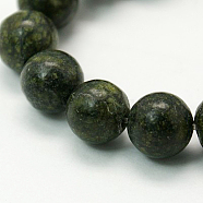 Gemstone Beads Strands, Natural Serpentine/Green Lace Stone, Round, Dark Green, about 4mm in diameter, hole: 0.8mm, about 106pcs/strands, 15~16 inch(GSR4MMC146-1)