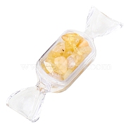 Raw Natural Citrine Chip in Plastic Candy Box Display Decorations, Reiki Energy Stone Ornament, 80mm(PW-WG95386-02)