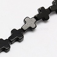 1 Strand Dyed Black Synthetic Turquoise Cross Beads Strands, 10x8x3mm, Hole: 1mm, about 38pcs/strand, 15 inch(X-TURQ-G112-8x10mm-10)