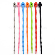 Silicone Cable Ties, Tie Wraps, Reusable Zip Ties, Mixed Color, 214x13.5x12mm, Hole: 3mm(SIL-Q015-001)