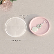 Jewelry Plate DIY Silicone Pendant Molds, Resin Casting Molds, for UV Resin, Epoxy Resin Craft Making, Flat Round, 105x11mm(PW-WG27433-02)