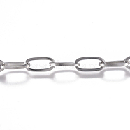 3.28 Feet 304 Stainless Steel Chain, Cable Chain, Unwelded, Stainless Steel Color, 10x5x1mm(X-CHS-G017-10P-1.0mm)