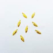 Alloy Cabochons, Nail Art Decoration Accessories for Women, Leaf, Golden, 8x2.8x1mm(MRMJ-WH0063-12A-G)