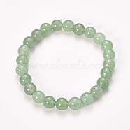 Natural Green Aventurine Beaded Stretch Bracelets, Round, 2-1/8 inch(55mm), Bead: 8~9mm(BJEW-Q692-50-8mm)