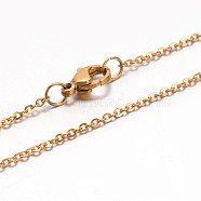 304 Stainless Steel Cable Chain Necklaces, with Lobster Claw Clasps, Golden, 16 inch(40.6cm)(X-NJEW-E026-04G-A)