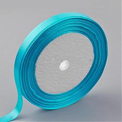 Single Face Satin Ribbon, Polyester Ribbon, Deep Sky Blue, 1 inch(25mm) wide, 25yards/roll(22.86m/roll), 5rolls/group, 125yards/group(114.3m/group)(RC25mmY-012)
