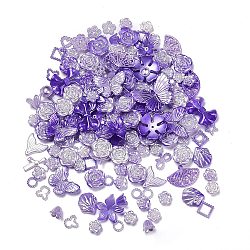DIY Gradient Color Style Jewelry Making Finding Kits, Including Plastic Bead & Cabochon & Link & Pendants, Butterfly/Leaf/Flower/Bowknot/Shell/Star Shapes, Blue Violet, 8~34.5x8~40x2~11mm, Hole: 1~6mm, about 804pcs/500g(KY-F020-01C)